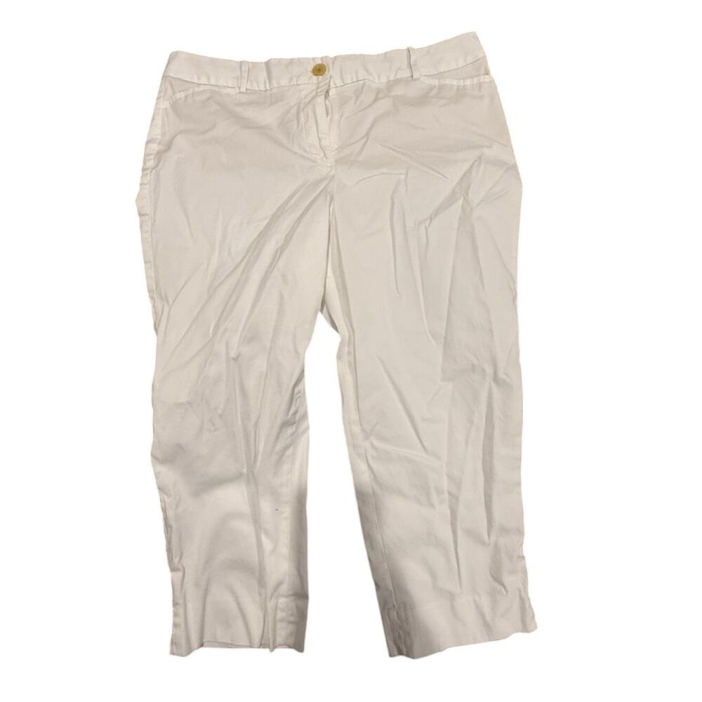Talbots Women's White "The Perfect Crop" Stretch Classic Chino Pants Size 14P